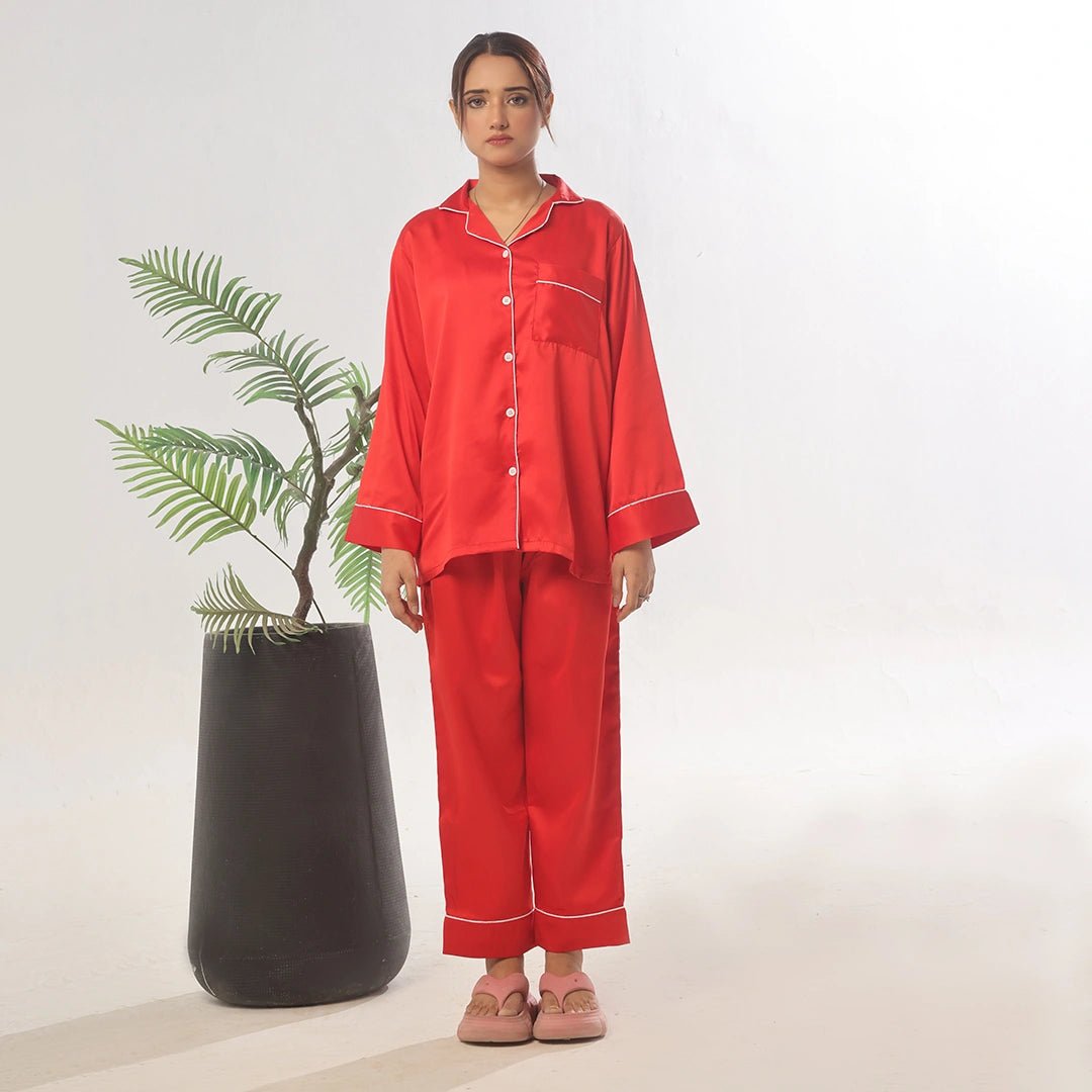 Plain Red Silk - ELORA OFFICIAL 