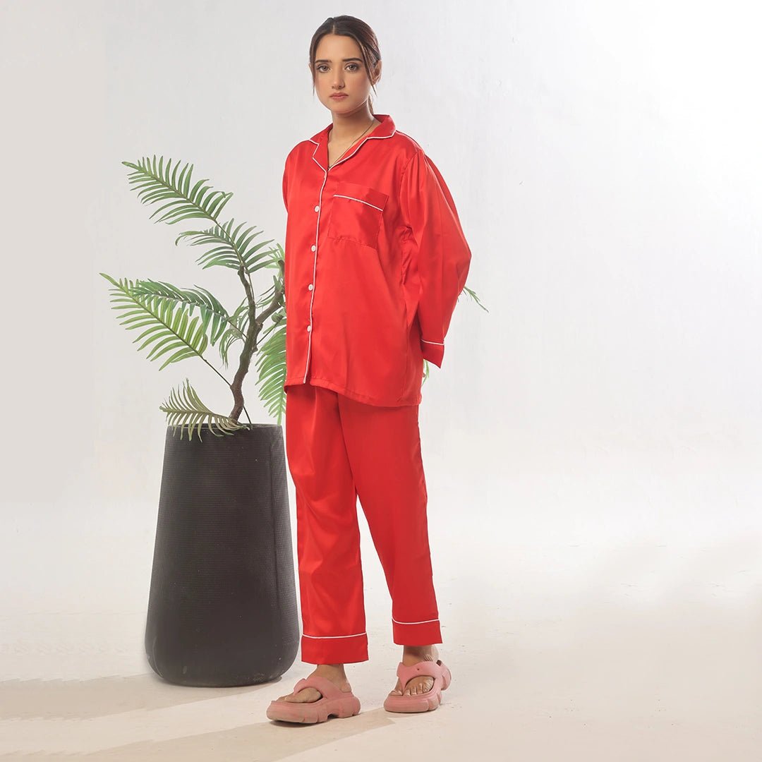 Plain Red Silk - ELORA OFFICIAL 