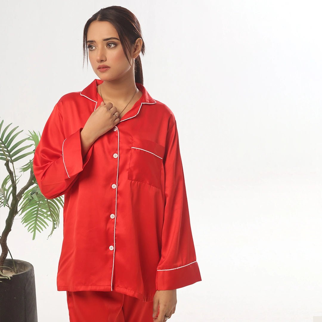 Plain Red Silk - ELORA OFFICIAL 