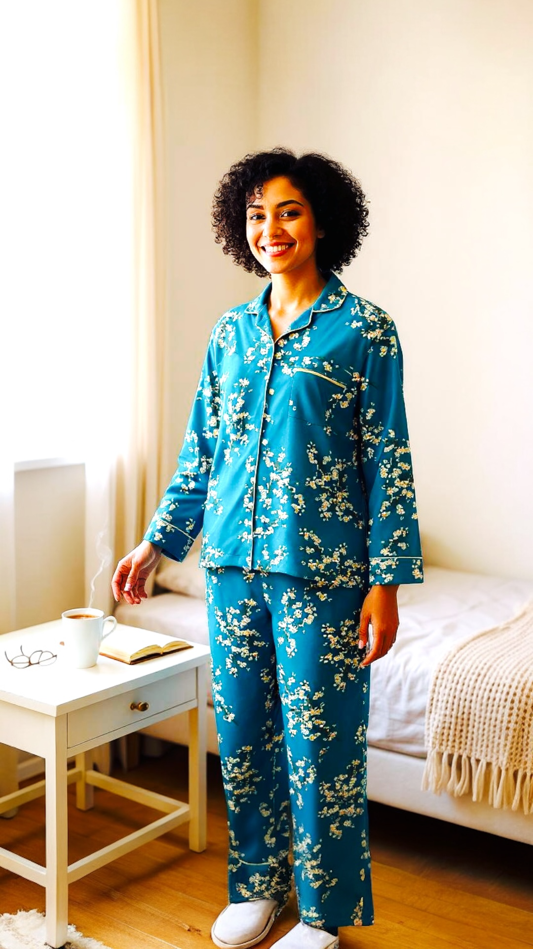 Teal 🎍 Floral Linen