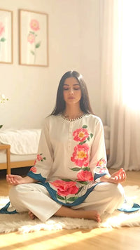 Thumbnail for Eden 3 Piece CO-ORD Set Floral Silk - ELORA OFFICIAL