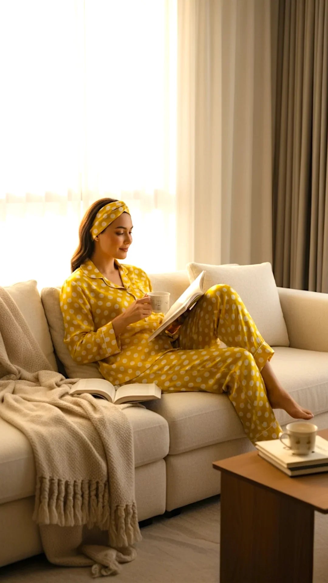 Yellow 🟡 Polka Silk - ELORA OFFICIAL