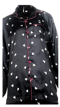 Thumbnail for Black 🤍 Hearts Silk - ELORA OFFICIAL