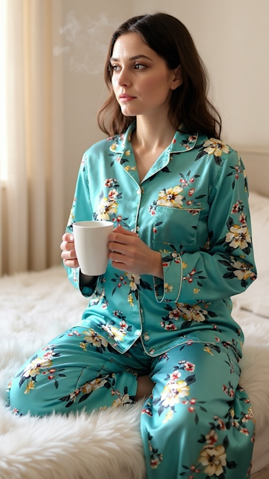 Teal 🌼 Floral Silk