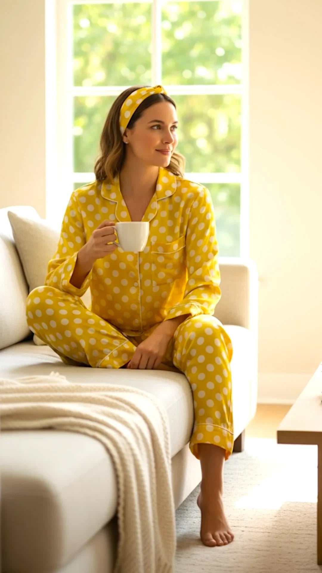 Yellow 🟡 Polka Silk - ELORA OFFICIAL
