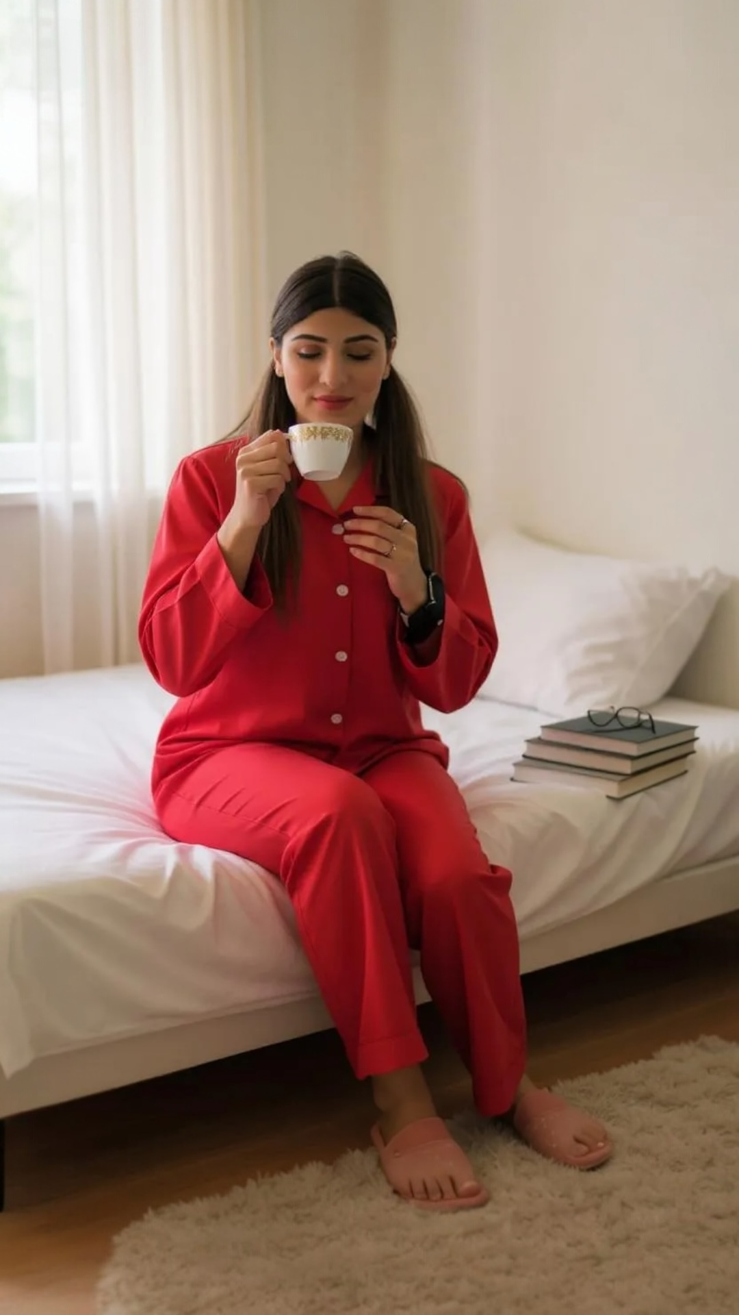 Solid Red Linen