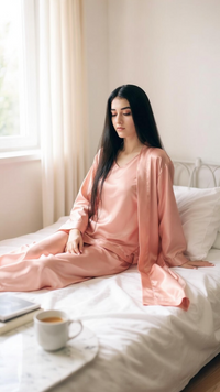 Thumbnail for Mulberry Silk 3 Piece Robe Set Solid (10 Colors)