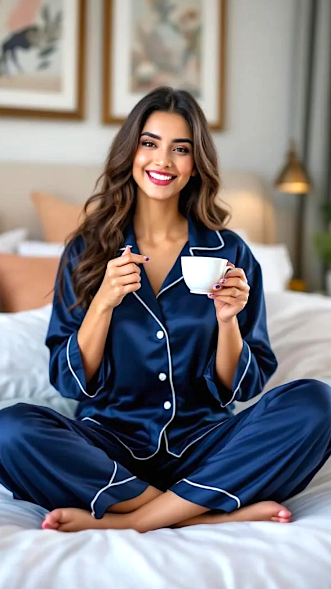 Plain Navy Silk