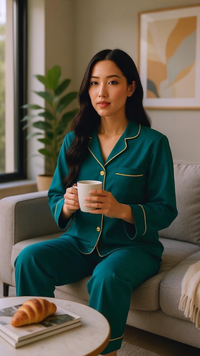 Thumbnail for Plain Teal Linen