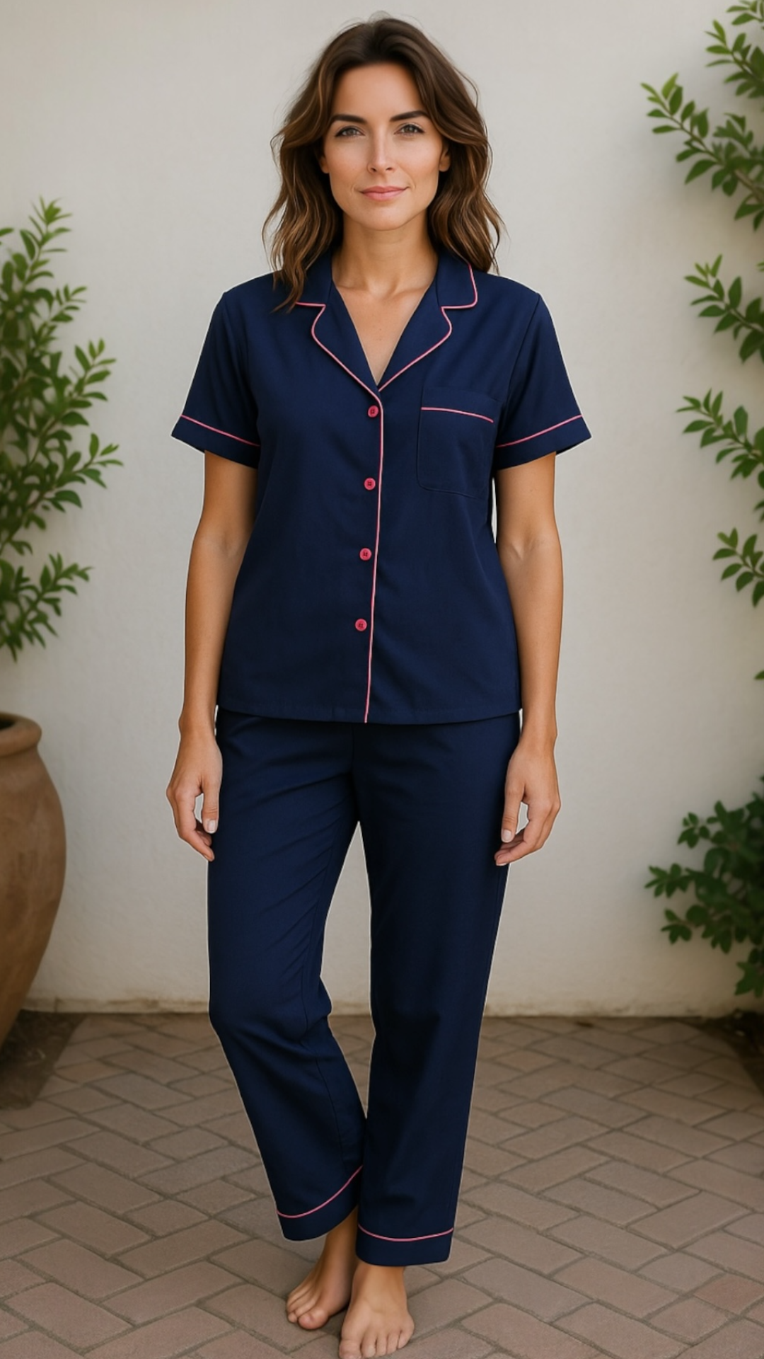 Plain Navy Linen