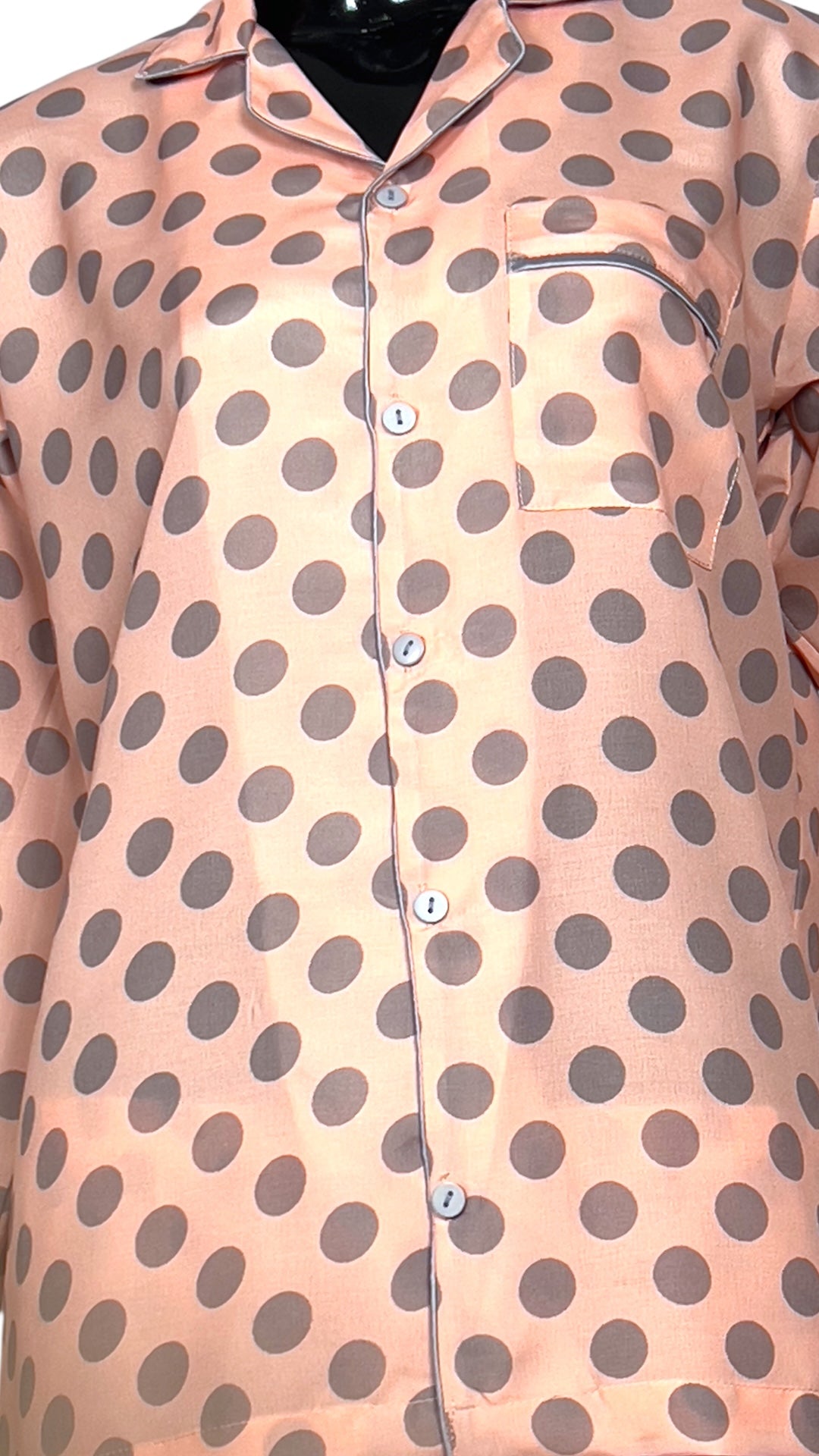 Peach ⚪️ Polka Poly Linen