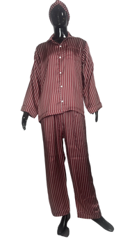 Thumbnail for Maroon 🇱🇻 Striped Silk - ELORA OFFICIAL