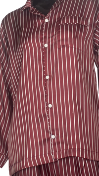 Thumbnail for Men’s Maroon Striped Silk - ELORA OFFICIAL