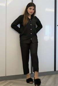 Thumbnail for Solid Black Linen - ELORA OFFICIAL 