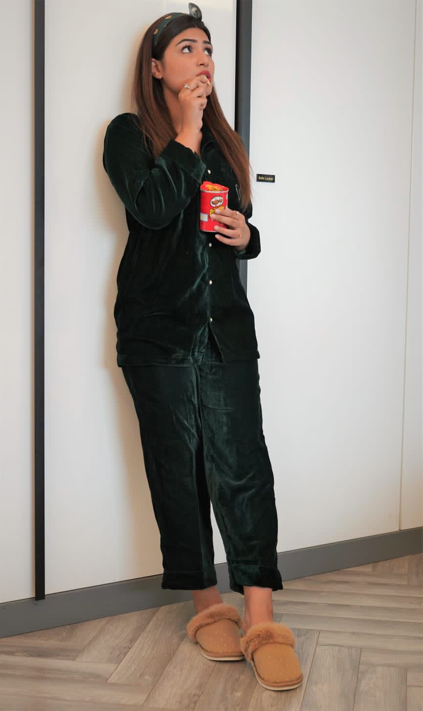 Emerald Velvet Solid - ELORA OFFICIAL PJs