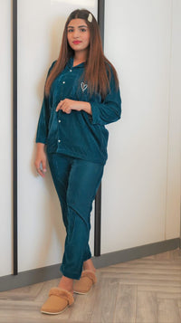 Thumbnail for Teal Velvet Solid - ELORA OFFICIAL PJs