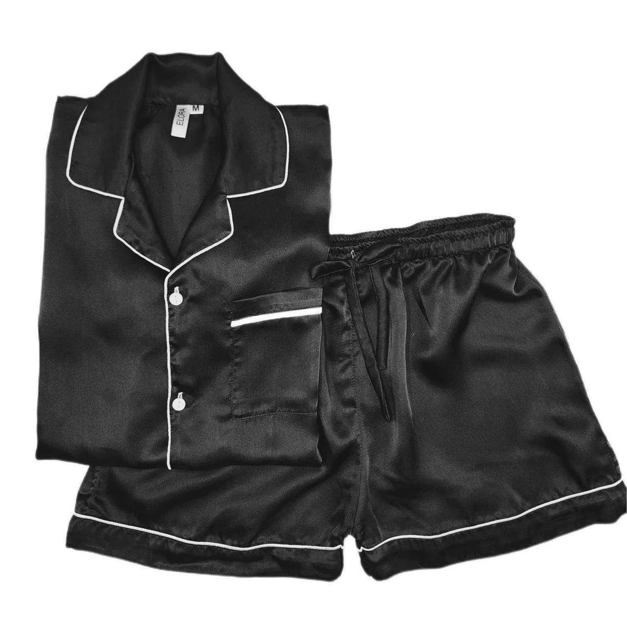 Black Silk Shorts - ELORA OFFICIAL PJs