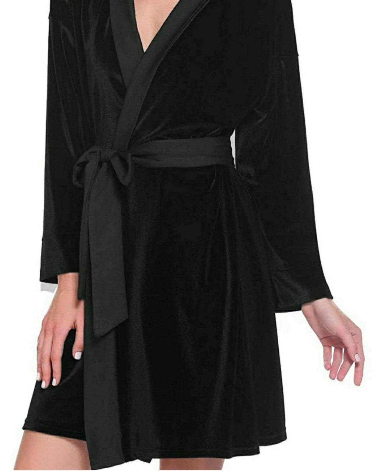 Black Velvet Solid Robe | Gown - ELORA OFFICIAL Velvet Robe | Gown