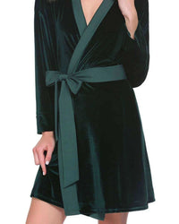 Thumbnail for Emerald Velvet Solid Robe | Gown - ELORA OFFICIAL Velvet Robe | Gown