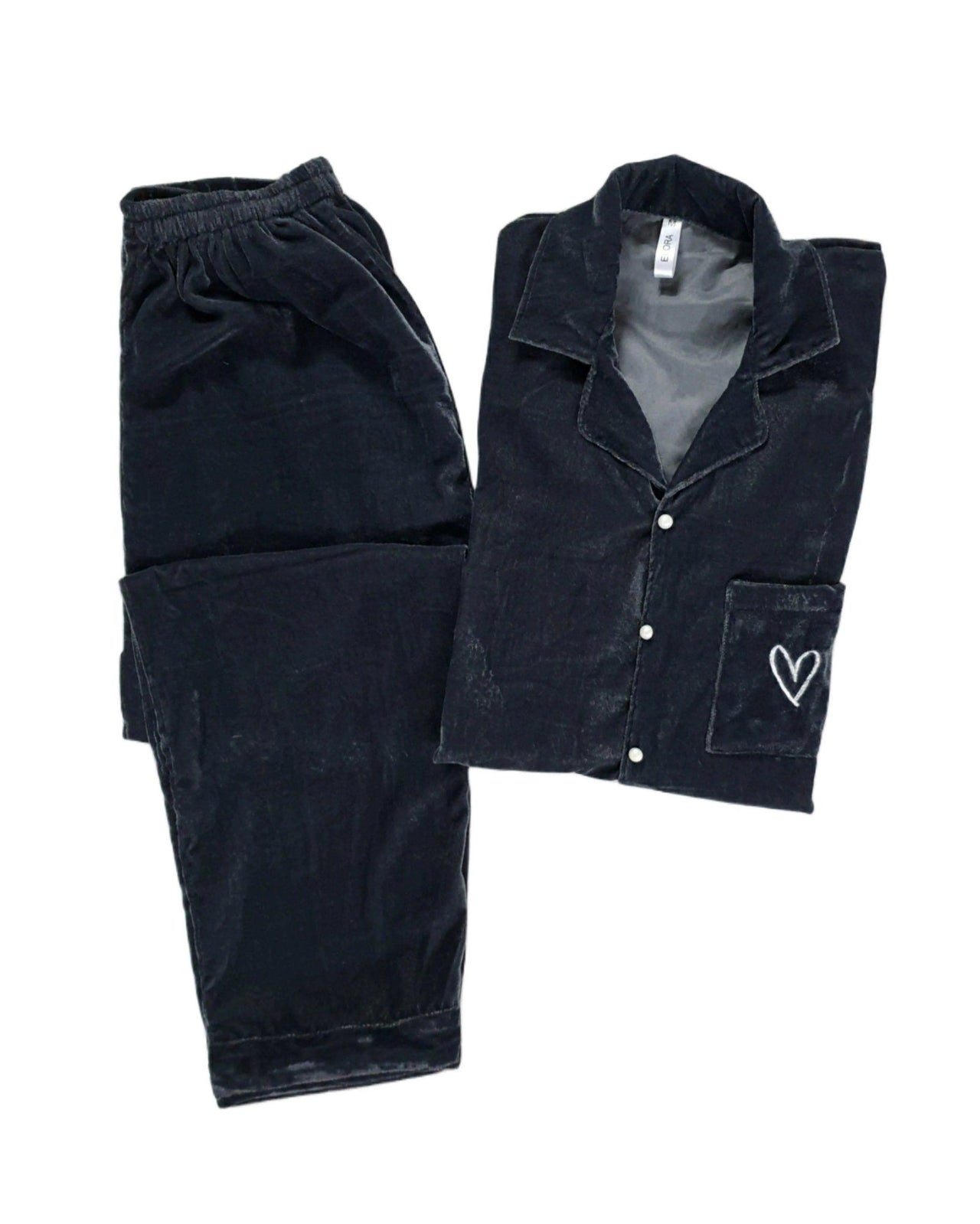 Grey Velvet Solid - ELORA OFFICIAL PJs