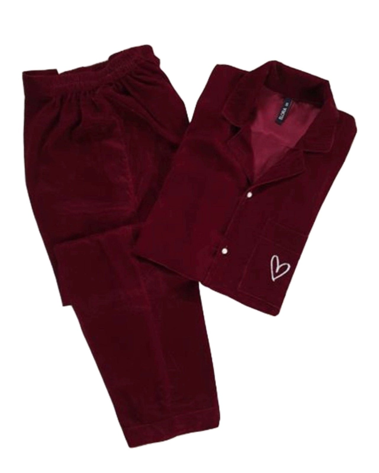 Maroon Velvet Solid - ELORA OFFICIAL PJs
