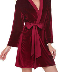 Thumbnail for Maroon Velvet Solid Robe | Gown - ELORA OFFICIAL Velvet Robe | Gown