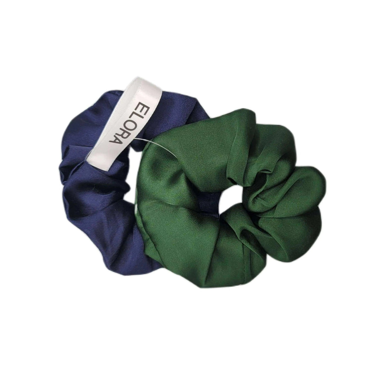 Navy/Emerald Silk Scrunchy Set - ELORA OFFICIAL Headband & Scrunchy