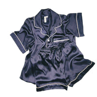 Thumbnail for Navy Silk Shorts - ELORA OFFICIAL PJs