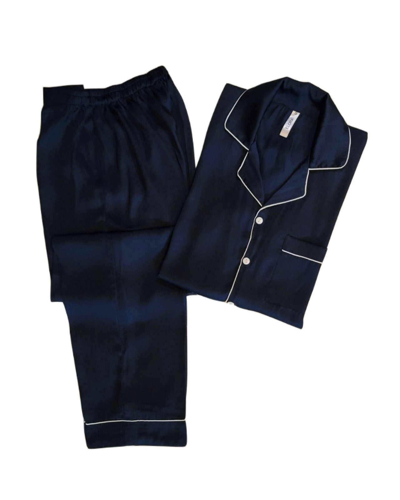 Plain Navy Silk - ELORA OFFICIAL 