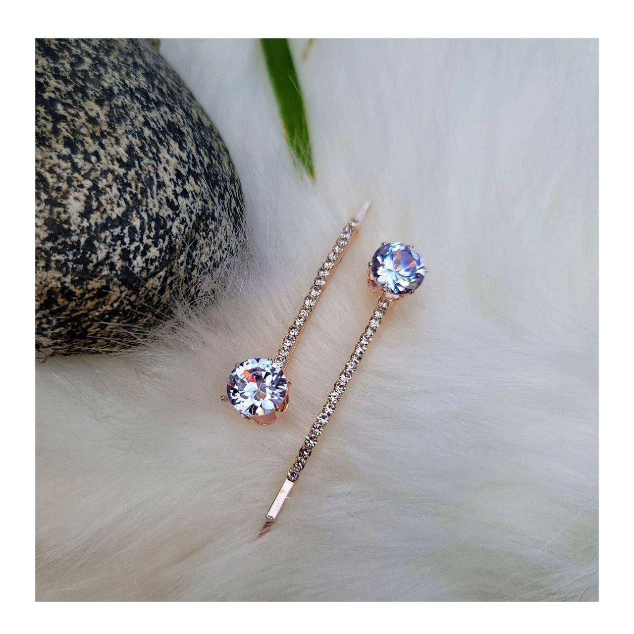 Rhinestone Decorative Bobby Hair Pins Round - ELORA OFFICIAL 