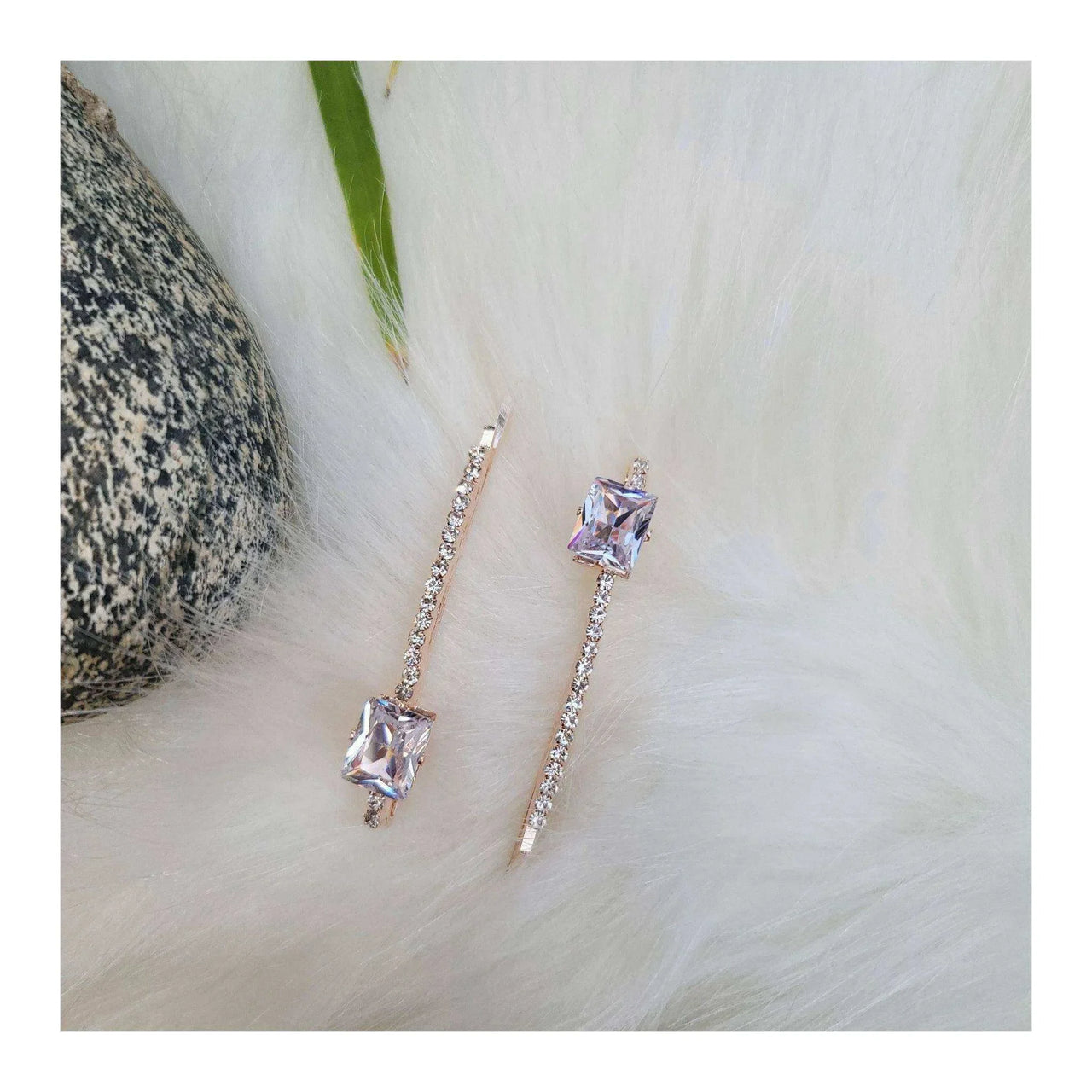 Rhinestone Decorative Bobby Hair Pins Square - ELORA OFFICIAL