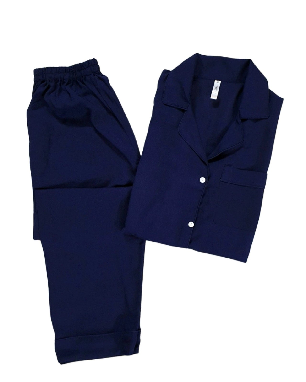 Solid Navy Linen - ELORA OFFICIAL 