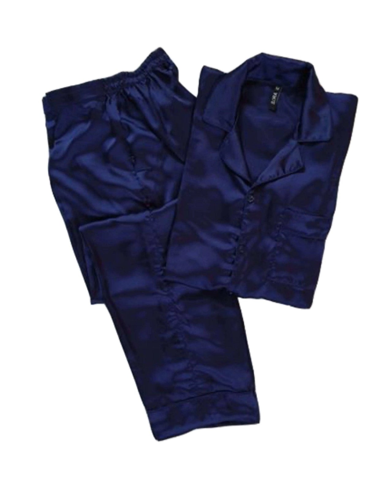 Solid Navy Silk - ELORA OFFICIAL 