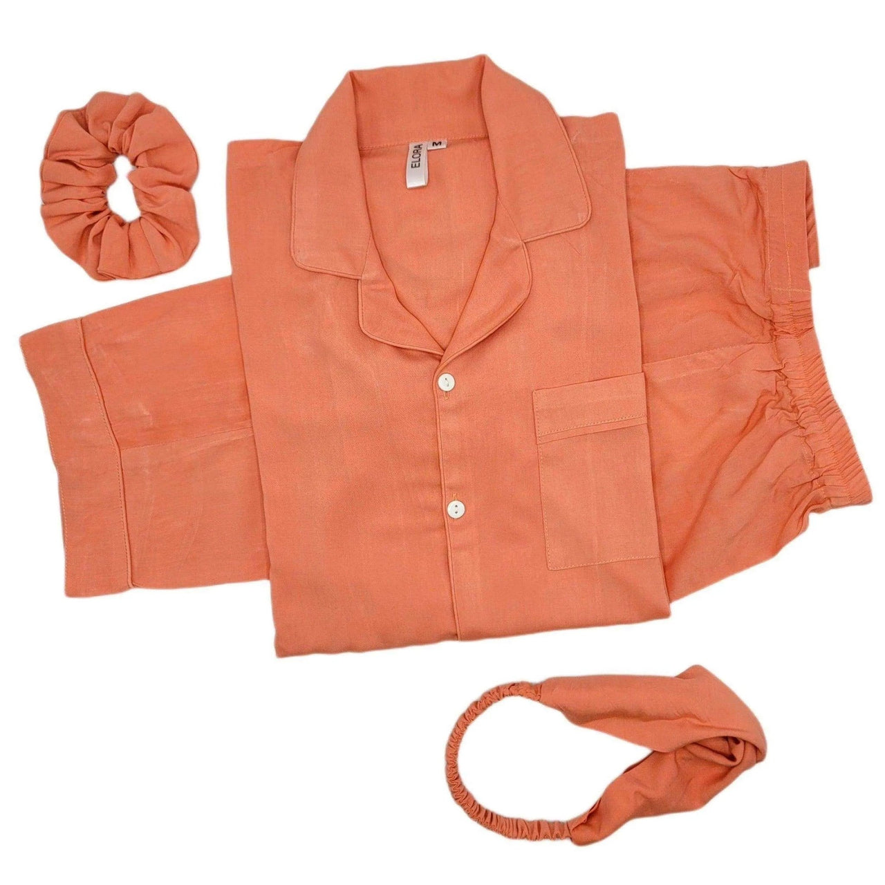 Solid Peach 🍑 Linen - ELORA OFFICIAL 
