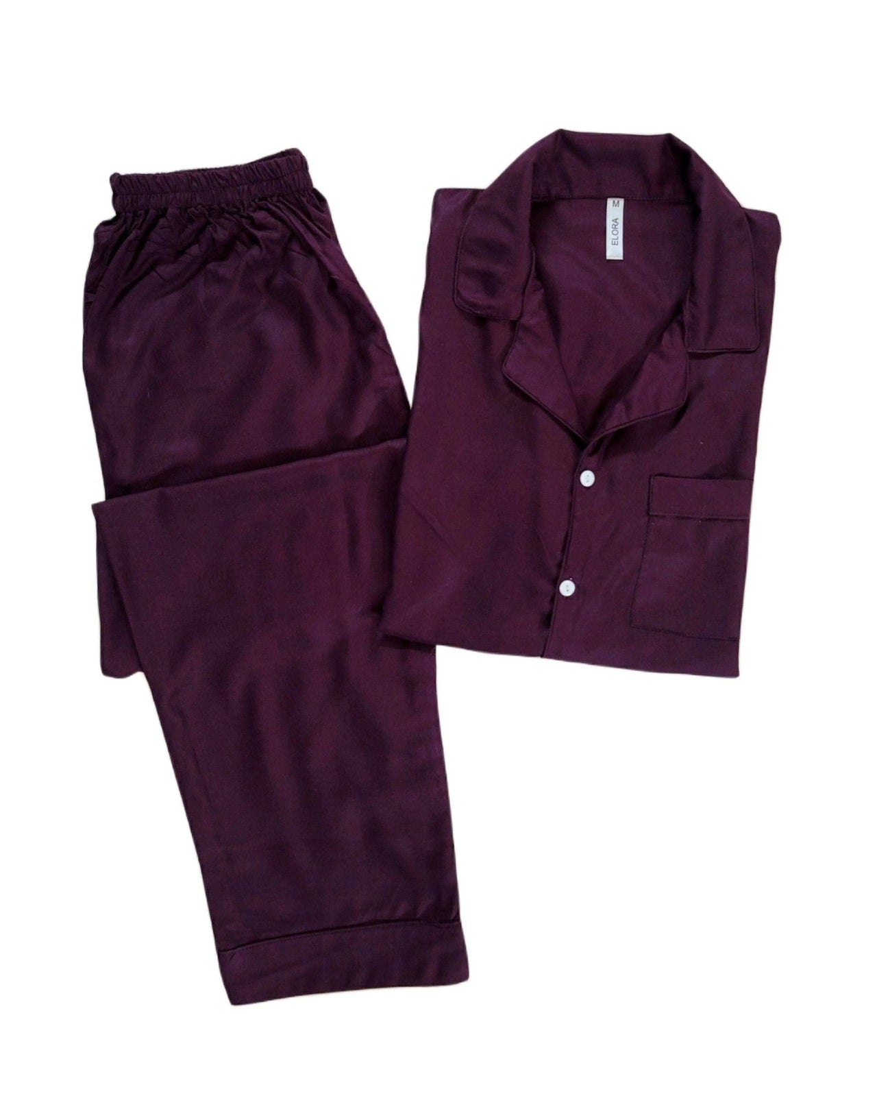 Solid Plum Linen - ELORA OFFICIAL 