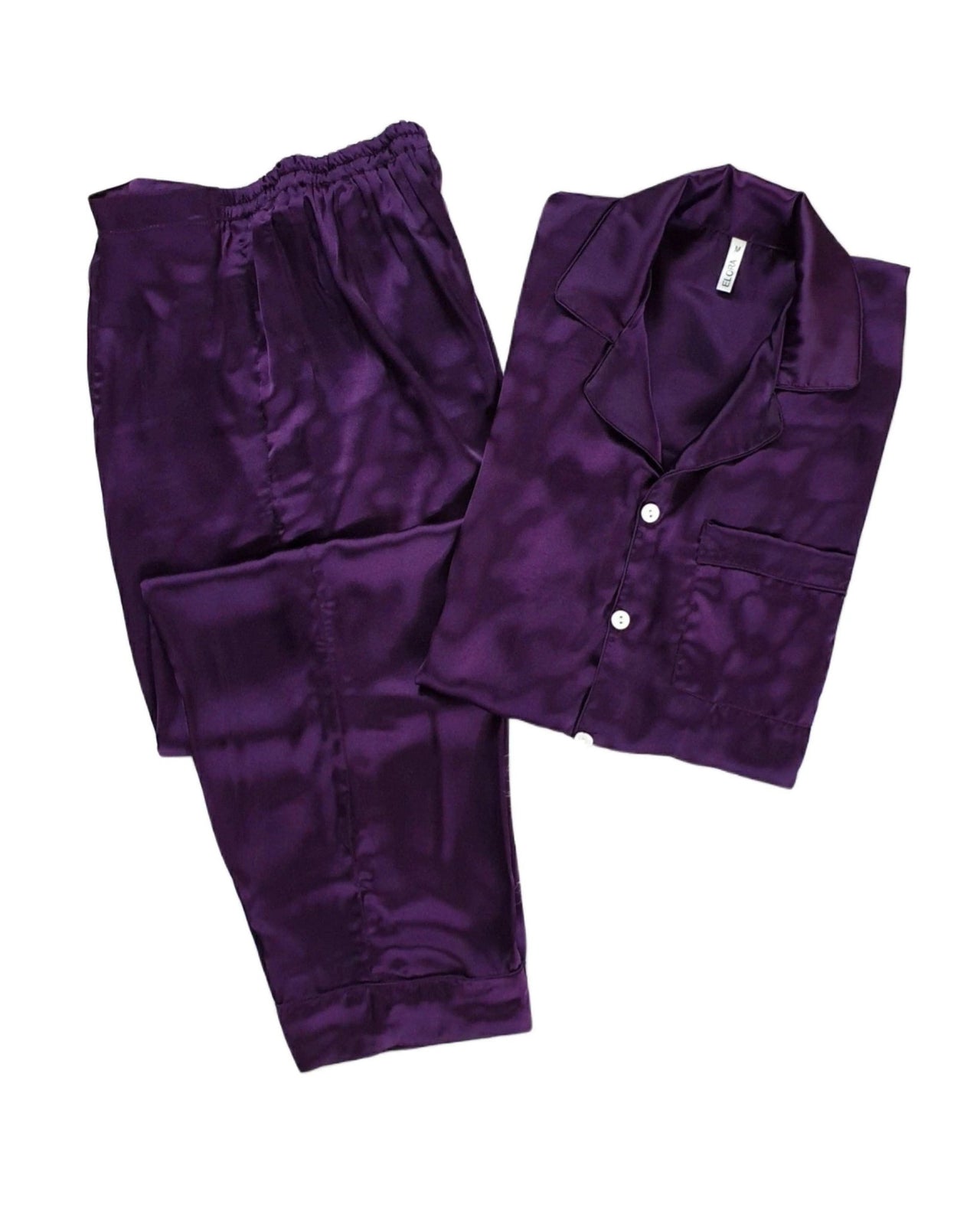 Solid Plum Silk - ELORA OFFICIAL 
