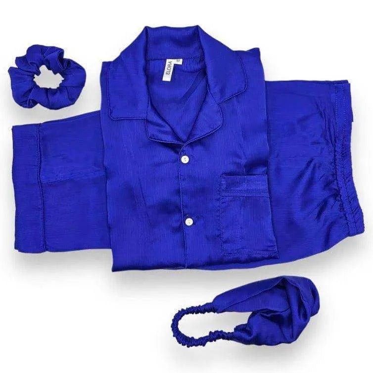 Solid Royal Blue Silk - ELORA OFFICIAL 