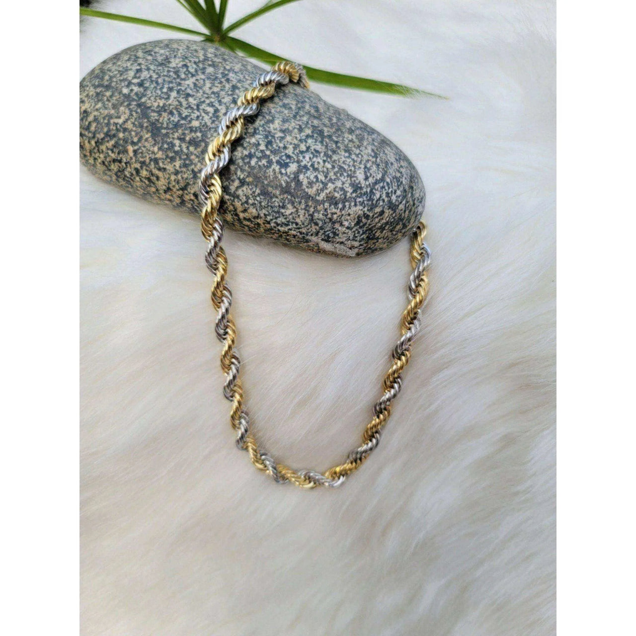 Twisted Gold Silver Chain Brass Necklace - ELORA OFFICIAL 